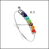 Charm Armbänder Mode 7 Chakra Draht Armreif für Frauen Yoga Naturstein Perlen Reiki Spiritueller Buddha Personalisierter Schmuck in Drop D OT9NU