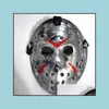 Party Masks Retro Jason Mask Bronze Halloween Cosplay Costume Masquerade Horror Funny Face Hockey Easter Festival Supplie Drop Deliv Otd4w