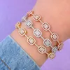 Brazalete GODKI de lujo apilable para mujer, boda, circonita cúbica completa, cristal CZ, pulsera blanca de Dubái, joyería de fiesta 2023