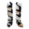 Boots 2022 Winter Knee High Women Fur Design Luxury Fluffy Long Ender Thick Nonlip Cotton 221215