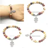 Perline Strand Sn1322 Braccialetto di moda per le donne Fascino Hamsa di alta qualità Gioielli in pietra Mookaite Regalo di nozze fatto a mano Her Drop Deliv Dhobx