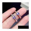 Klusterringar Super Beautif Högkvalitet Tanzanite Ring 925 Sier Kvinnor Demonstrerar Youthf Temperament Drop Delivery Jewelry Dharn