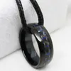 Anillos de boda 8mm Tono negro Hombre Carburo de tungsteno Compromiso Domo Banda Incrustación BlackNavy Fibra de carbono Ajuste cómodo Tamaño 6-13 Puede grabar