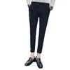 Men's Pants 2023 Autumn Grid Nine Korean Casual Slim High Quality For Men Small Trousers Pantalon Hombre Jogger