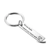 Keychains Lanyards Mens Stainless Steel Keychain Carved Drive Safe I Need You Here With Me English Alphabet Key Rings For Women Dr Dhfbr