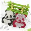 Key Rings Womens Cute Bear Faux Fur Ball Pom Poms Keyring Animal Plush Holder Keyfobs Jewelry For Lady Accessories Gifts Drop Deliver Dh0R8