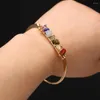 Оптовые брюки 6pcs Natural полудраговое камень открытый золотой кристалл браслет DIY Модные браслеты подарки