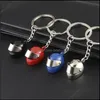 Key Rings Personality Metal Motorcycle Helmet Chains Fashion Stereo Safety Bag Car Keychain Gift Jewelry Drop Delivery Otkhx