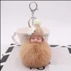 Key ringen 20 stijlen schattige SEE Baby Doll Fashion Fuzzball Pompom Keychains For Women Fluffy Car Pendant Keyring Sieraden Drop Delivery Dhnsp Dhnsp