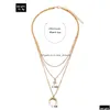 Pendant Necklaces Fashion Jewelry Mti Layer Necklace Star Moon Chain Choker Drop Delivery Pendants Dhu0T