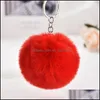 Key Rings Fluffy Pompom 20 Styles Artificial Faux Rabbit Fur Keyfobs Fashion Plush Ball Keychains Jewelry Gift For Women P118Fa Drop Dhb2K