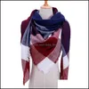 Halsdukar Fashion Street Sticke Spring Winter Women Scarf Plaid Warm Cashmere Shawls Neck Pashmina Lady Wrap Drop Delivery Accessorie Otsgo