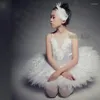 Scene Wear Children's Feather Fluffy Princess Swan Lake Ballet Costume Gaze Tutu Dress for Dance Performance Customized