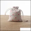 Jewelry Pouches Bags Red Heart Linen Gift 9X12Cm 10X15Cm 13X17Cm Pack Of 50 Candy Favor Sack Makeup Pouch 585 T2 Drop Delivery Pack Dhnye