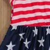 Girl Dresses Kids Dress Independence Day Star Strip Print Round Neck Sleeve Princess Gown For Summer 6 Months-4 Years 6M-4T