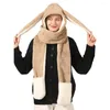 베레트 겨울 패션 캡 폭격기 모자 여성 인조 모피 소녀 모자와 귀 플랩 스카프 2023
