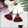 Dangle Chandelier Vintage Triangle Triangle أقراط للنساء البوهيميان الطويل مهدئًا في دوريه.