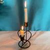 Candle Holders mini kutego żelaza świecznika metalowe serce w kształcie serca wystrój stojak na romantyczny obiad ślubny przyjęcie urodzinowe