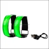 Other Bracelets Outdoor Sports Night Running Armband Led Light Safety Belt Arm Leg Warning Wristband For Cycling Bike Bicycle Party Ot7Ih