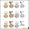 Earring Back Love Heart Backs Support Lifts Fits Jewelry Findings Gold Color Sier Components Accessories Drop Delivery Otwut