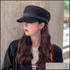 Bérets Hiver Mode Rue Béret Pour Femmes Solide Plaine Octogonal Sboy Cap Dames Casual Coton Chapeau Filles Peintre Casquettes Drop Deliver Ot2Wu