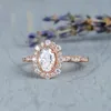 Trouwringen Prachtige roségouden kleur ovaal gesneden zirkoon verlovingsring prinses jubileum sieraden charme minnaar cadeaus