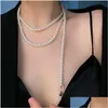 Collares pendientes Perla elegante para mujer Collar sólido Gargantilla de corazón geométrico Collar de cadena de clavícula Joyería Giftspendant Drop Deli Dhjkl