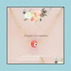 Hanger kettingen Simple Evil Eye dunne vrouwen sieraden ketting Turkse gelukkige mode Gold Sliver kleur choker ketting ronde hart vrouwelijk dhcoj