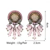 Stud Earrings Vintage Luxury Crystal For Women Girl Multicolor Resin Statement Jewelry Trendy Accessories Wholesale