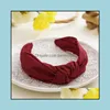 Headbands Ladies Women Knotted For Girls Simple Solid Color Hairbands Hair Hoop Wide Bezel Adt Accessories Drop Delivery Jewelry Hair Otv7U