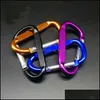 Key Rings Clips Mini Carabiner Locking Dshape Spring Clip for Home Traving Travel och Sport Outdoors Carabiners Keychains Drop de DH5C7