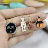 Charmes 10pcs Halloween Série Alliage Goutte À Goutte D'huile DIY Bijoux Accessoires Amusant Fantôme Tête De Citrouille Crâne Haunted House Pendentif MaterialCharms