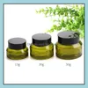 Packing Bottles 15 30 50Ml Green Color Refillable Glass Cosmetic Jars Post For Face Cream Lip Blam Makeup Facial Mask Lotion Drop De Dh1Mb