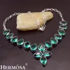 Catene Marvelous Fashion Girls Jewelry Topazio verdeCollana con ciondoli da ballo in argento sterling 925 color 20 pollici