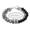 Perlenstrang Matte Onxy Stone Mixed Mtiple Natural Verschiedene Farben Charms Verstellbares Kettenarmband für Unisex Paar Geschenk Drop De Dhigl