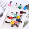 Décorations de Noël 12pcs / Set Clips en bois de dessin animé Navidad Santa Claus Clothespin Craft pour Po Cadeau