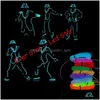 Led Neon Sign Flashing El Wire Lighting Lamp 1M 2M Flexible Battery Power Ribbon Light Cold Stage Props Strip 10 Colors Drop Deliver Otuic