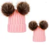 Basker jul förälder-barn hatt stickad avslappnad vikbar virkning mamma baby personlighet fast färg barn flicka pojke beanie