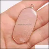 Arts And Crafts Natural Stone 23X4M Rec Rose Quartz Turquoise Tigers Eye Pendant Charms Diy For Necklace Earrings Jewelry Making Dro Dhyaj