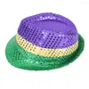 Berets Unisex Hat Set Sun Protection Eye Patch Headband Chic Decorative Trendy Purple Yellow Green Holiday Jazz