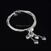 Charm Armbänder 925 Sterling Silber Armband Hohe Qualität 5 Liebesherz Armreifen und Schlangenketten für Frauen Damenmode Drop Lieferung Otcye