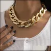 Chokers 4 f￤rger Big Chunky Chain Necklace for Women Men 2021 Trendy CCB Plastic Gold Sliver Color Choker Stataling Halsband 717 Q2 DHCIR