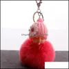 Schlüsselanhänger Blume Slee Baby Doll Pompom Schlüsselanhänger Plüschfell Ball Schlüsselanhänger für Frauen Handtasche Anhänger Flauschiger Schlüsselanhänger Drop Lieferung Jewelr Dhg0O