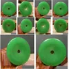 Hänge halsband certifikat kinesisk grön kvartsit jade big cirkel donut amet 35x35mm drop leverans smycken hängen dhu1e