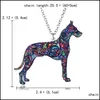 Hangende kettingen Colorf dubbele zijde acryl printen katten hond draak paarden kameel ketting voor vrouwen kostuum trui ketting handgemaakt een otlyl