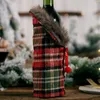Рождественские украшения красное вино бутылочка для пакеты на стол ужина