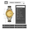ساعة Wristwatches Skmei Fashion Automatic Mechanical Watch Mens Watches Top Business Gold Men Clock Reloj Mecanico de Hombres