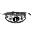 Braccialetti con ciondoli Lettera iniziale 18 mm Vetro Tempo Gemma Cabochon Zenzero Bottone a pressione 26 Alfabeto Bracciale per donna Uomo S Gioielli di moda Dr Otacz