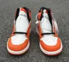Shattered Board 1.0 Chaussures de basket 1 High OG Reverse Black Orange Patent Leather 3.0 Hommes Sneaker Back Sports Male 1s Trainers