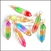 Arts And Crafts Wire Wrap Colour Grad Glass Crystal Hexagon Pendants Charms For Diy Earrings Necklace Jewelry Making Drop Delivery H Dhdgz